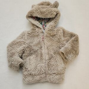 Mini Boden 2-3 2t 3t Bear Hoodie Hoodie Jacket Coat Warm cold weather! Sherpa